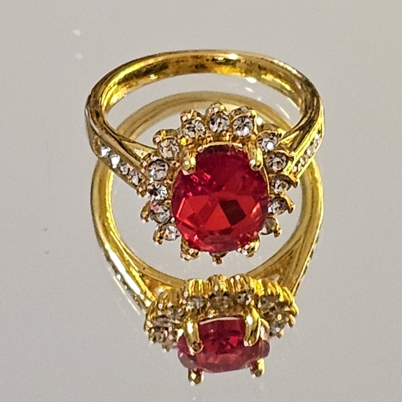 Handmade Jewelry - Glamour Floral Garnet Ring